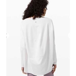 Lululemon Back in Action Long Sleeve Shirt Shine Stripe White Gold Metallic